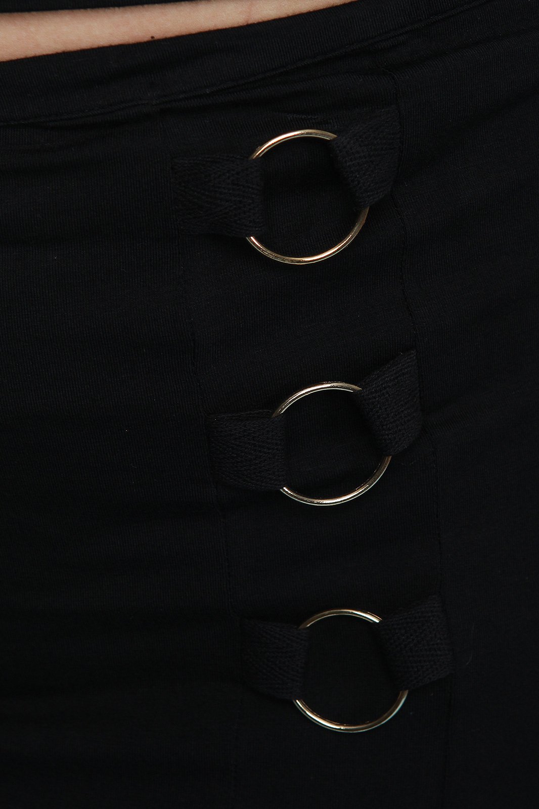 Ring Embellished Pencil Midi Skirt