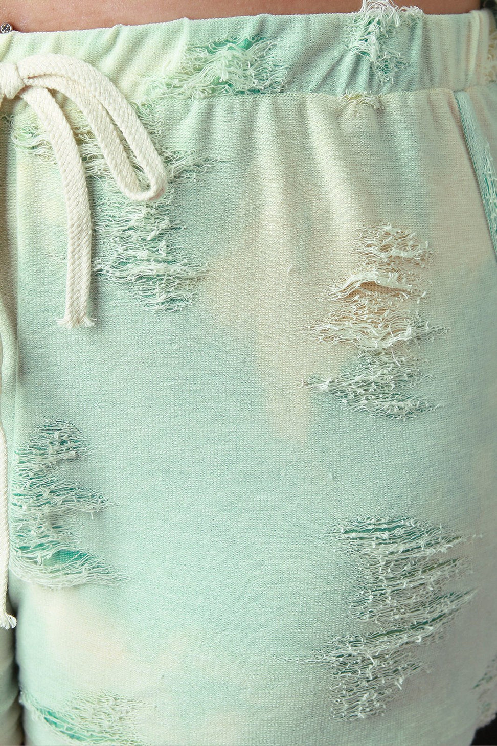 Distressed French Terry High Waisted Shorts - NoveltyOne