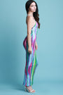 Jersey Knit Tie Dye Crisscross Back Maxi Dress