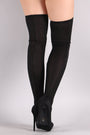 Liliana Glitter Knit Pointy Toe Stiletto Over-The-Knee Boots