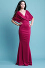 V-Neck Dolman Sleeve Mermaid Flare Maxi Dress