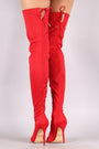Liliana Pointy Toe Drawstring-Tie Stiletto Elastane Over-The-Knee Boots - NoveltyOne