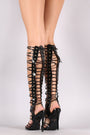 Liliana Patent Strappy Open Toe Lace Up Gladiator Stiletto Heel - NoveltyOne