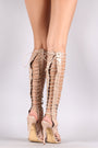 Liliana Patent Strappy Open Toe Lace Up Gladiator Stiletto Heel - NoveltyOne