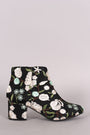 Qupid Embroidered Floral Block Heeled Booties