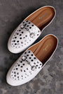 Qupid Studded Horsebit Ornament Mule Flat