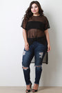 Semi-Sheer Mesh High-Low Top