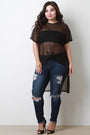 Semi-Sheer Mesh High-Low Top