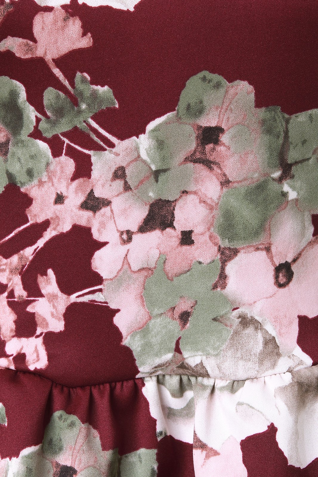 Peplum Floral Quarter Sleeve Top