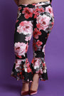 Peplum Flare Floral Pants