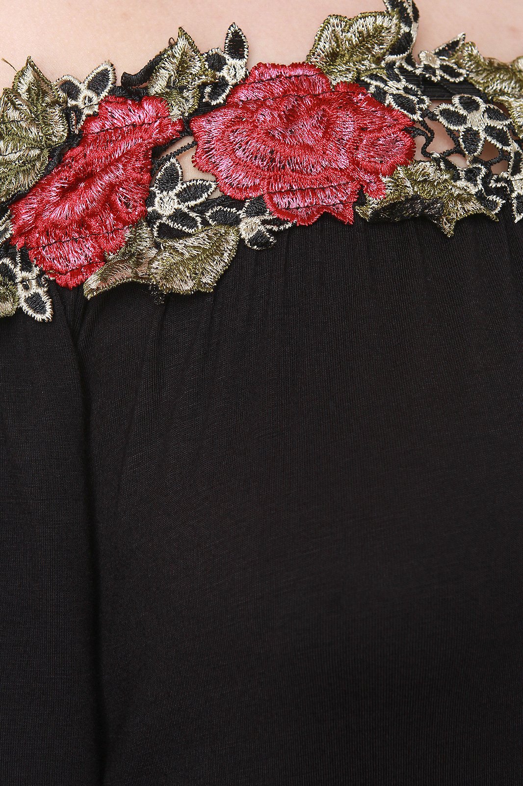 Floral Applique Off-The-Shoulder Shift Dress - NoveltyOne