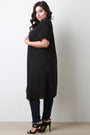 Chiffon Longline Open Front Cardigan