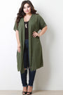 Chiffon Longline Open Front Cardigan
