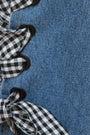 Gingham Lace Up Cropped Jeans - NoveltyOne