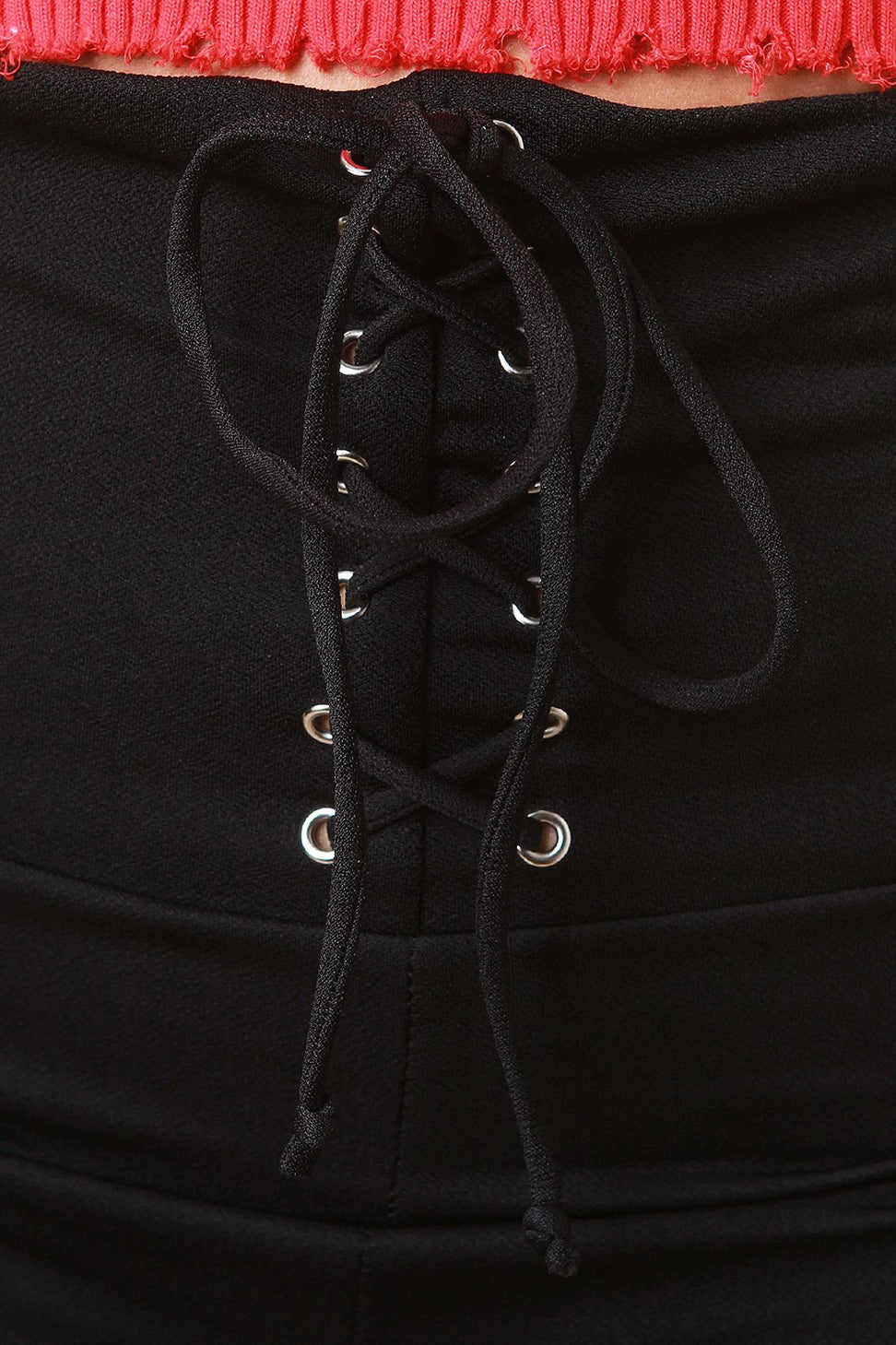 Corset Lace-Up High Waisted Straight Pants