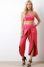 Vegan Suede Two Piece Wrap Pants Set