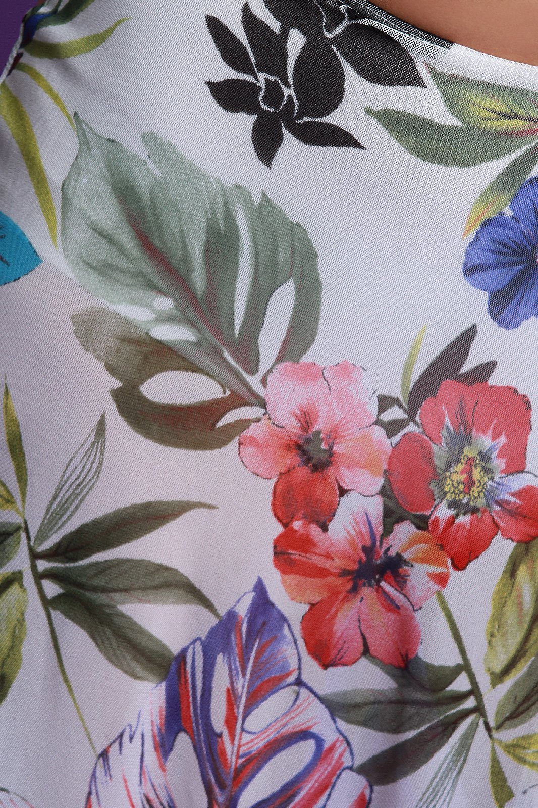 Floral Mesh Deep Slit Maxi Dress