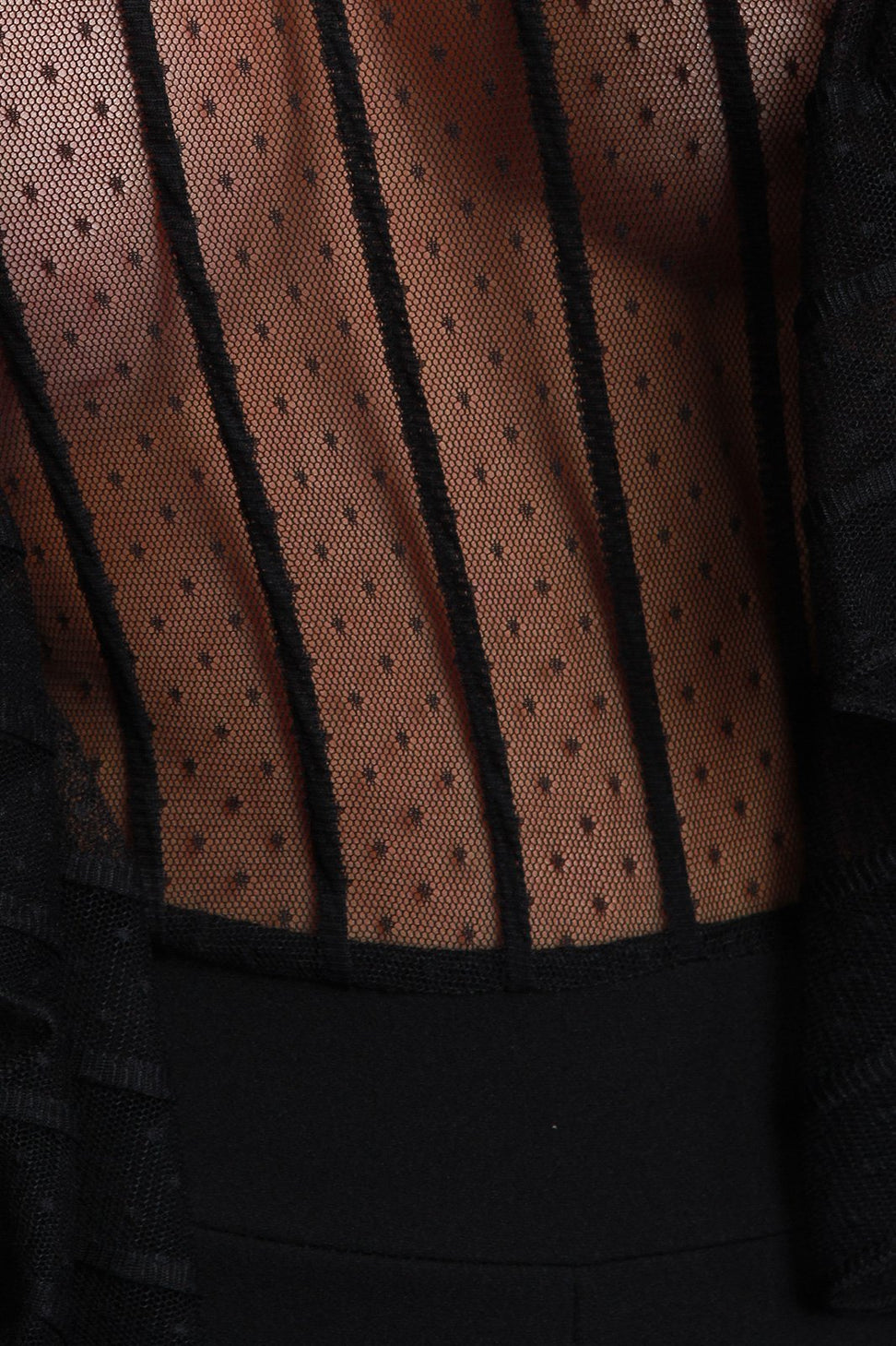 Striped With Dot Nylon Mesh Combo Jumpsuit