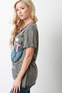 Distressed Mesh Inset Eagle Graphic Tee - NoveltyOne