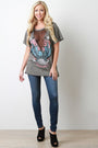 Distressed Mesh Inset Eagle Graphic Tee - NoveltyOne