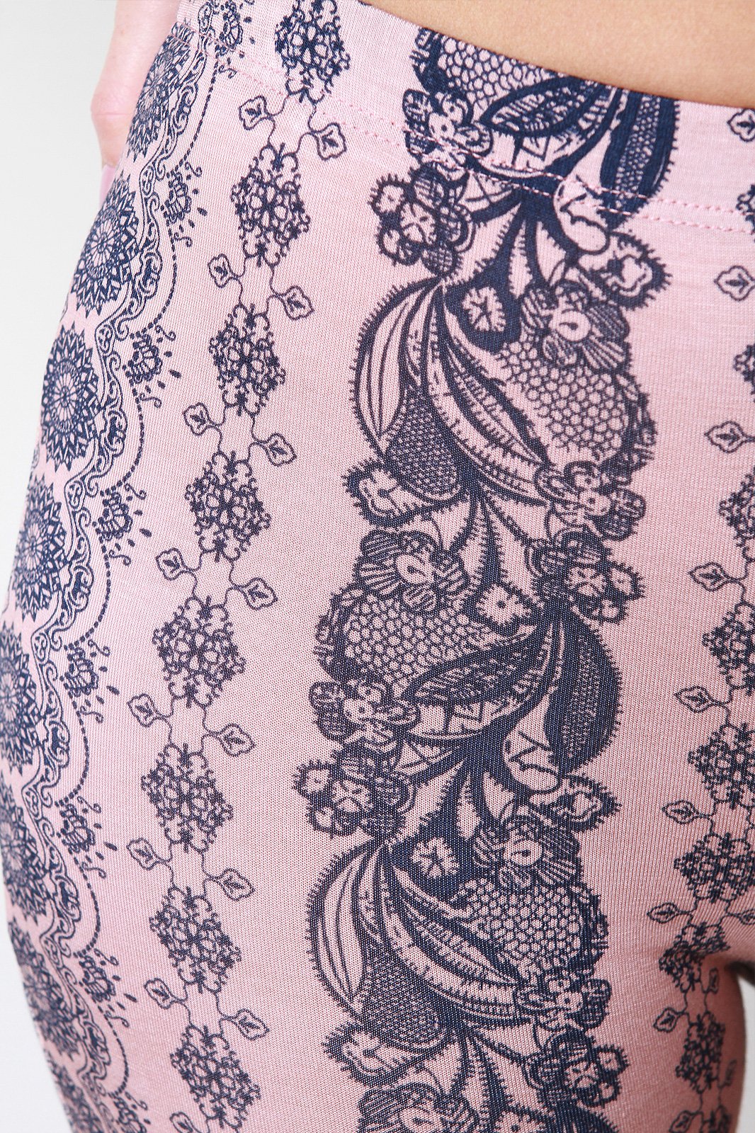 Jersey Knit Bohemian Print High Waisted Flare Pants