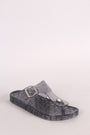 Bamboo Glitter Jelly T-Strap Thong Slide Sandal