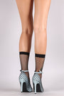 Denim Fishnet Mesh Pointy Toe Stiletto Booties