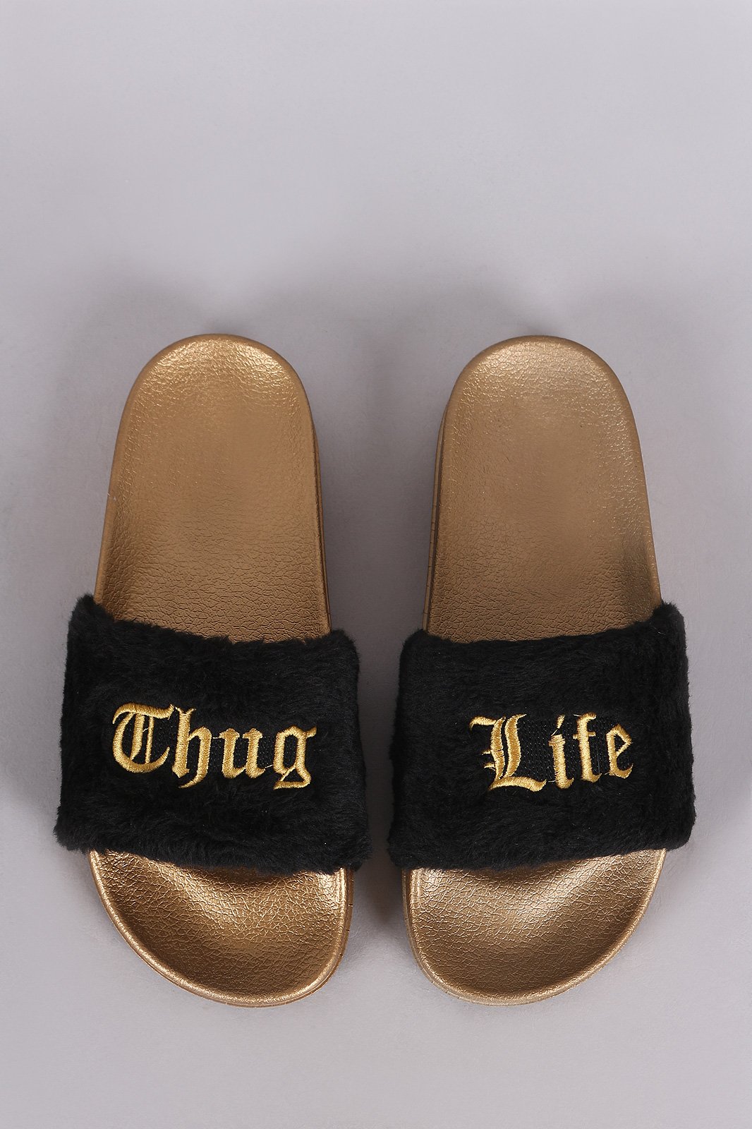 Thug Life Faux Fur Slide Sandal