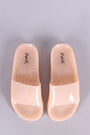 Qupid Glitter Jelly Open Toe Slide Sandal