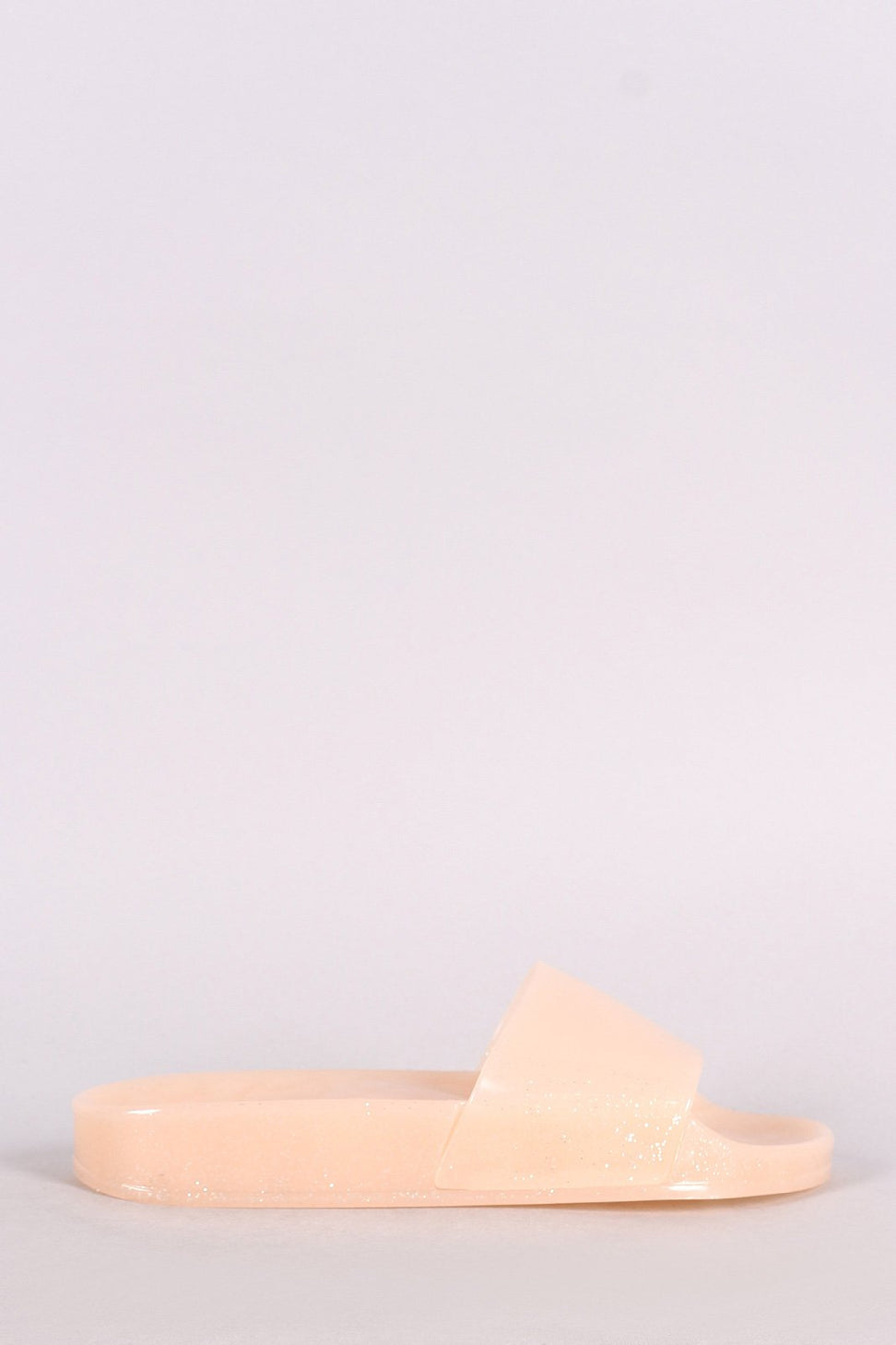 Qupid Glitter Jelly Open Toe Slide Sandal