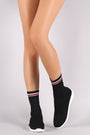 Sweater Knit Striped Sock Sneaker Boots