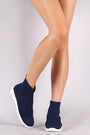 Stretched Knit High Top Sneaker Booties