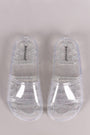 Bamboo Glitter Jelly Open Toe Slide Sandal