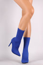 Anne Michelle Elastane Pointy Toe Stiletto Boots