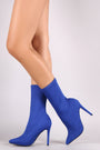 Anne Michelle Elastane Pointy Toe Stiletto Boots
