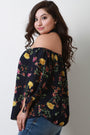 Floral Print Choker Off The Shoulder Top