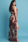Floral Embroidered Mesh Bodysuit Maxi Dress - NoveltyOne