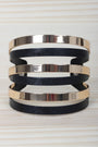 Two Tone Metallic Cuff Bracelet