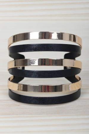 Two Tone Metallic Cuff Bracelet