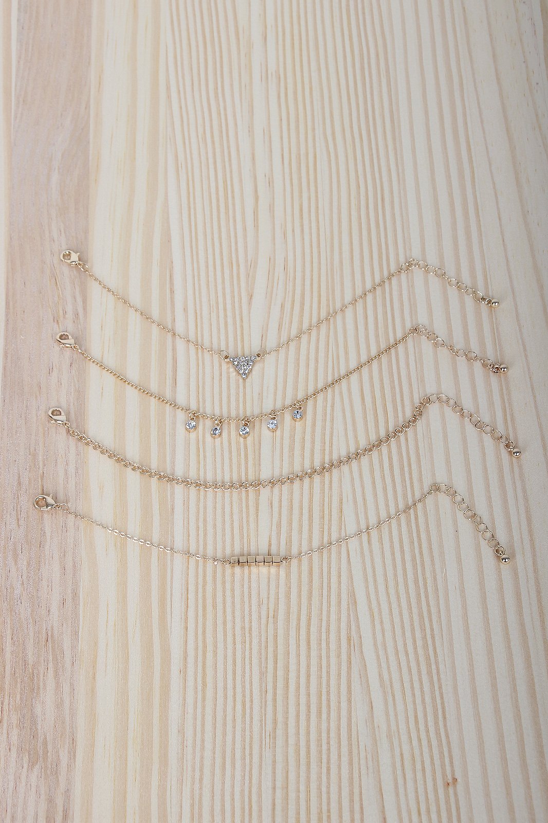 Rhinestone Chain Bracelet Set