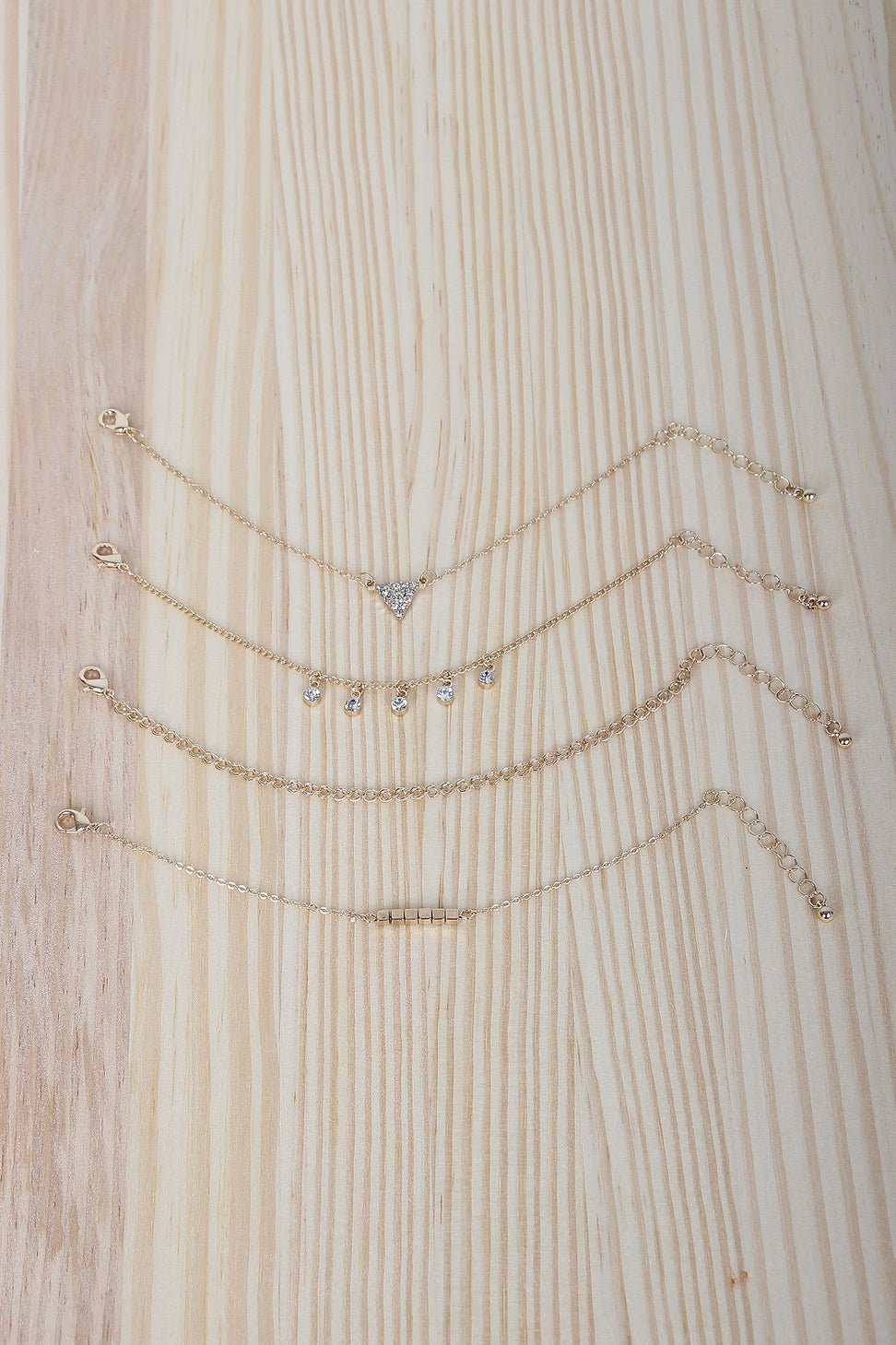 Rhinestone Chain Bracelet Set