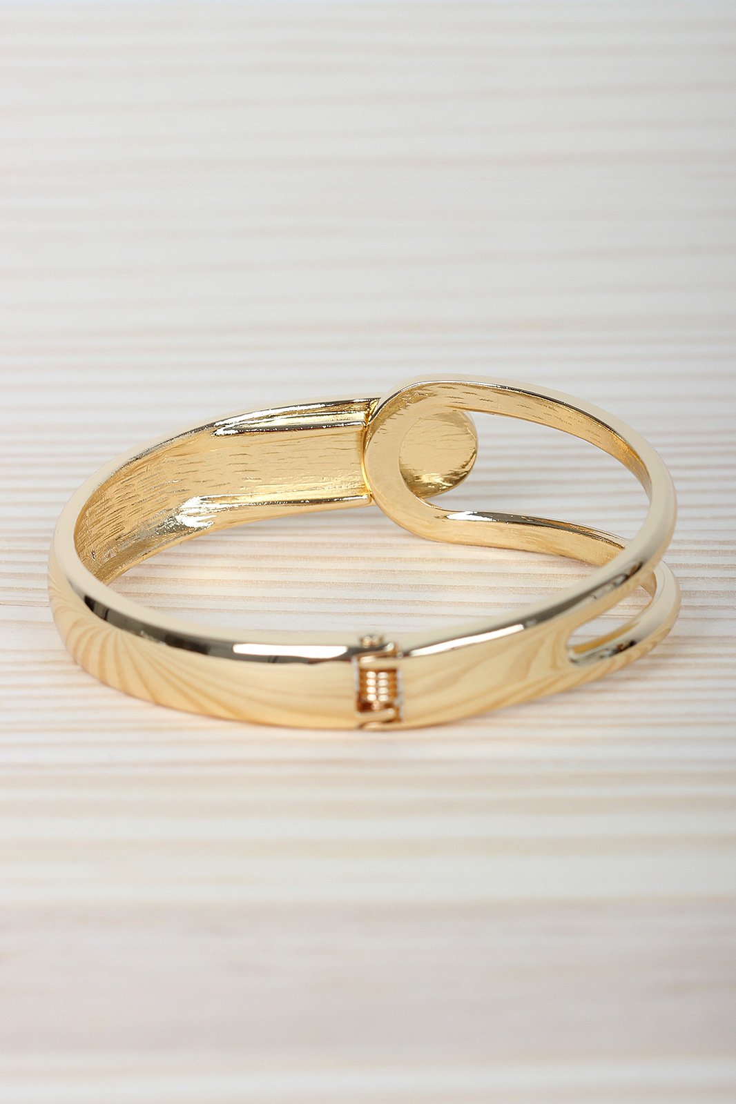 Shiny Metallic Open Cuff Bracelet