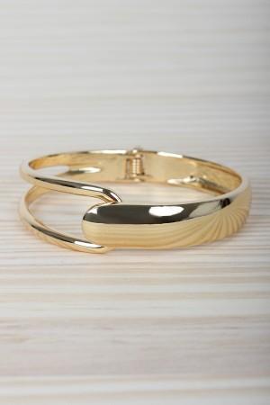 Shiny Metallic Open Cuff Bracelet