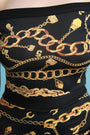 Chain Print Off The Shoulder Fitted Jumpsuit