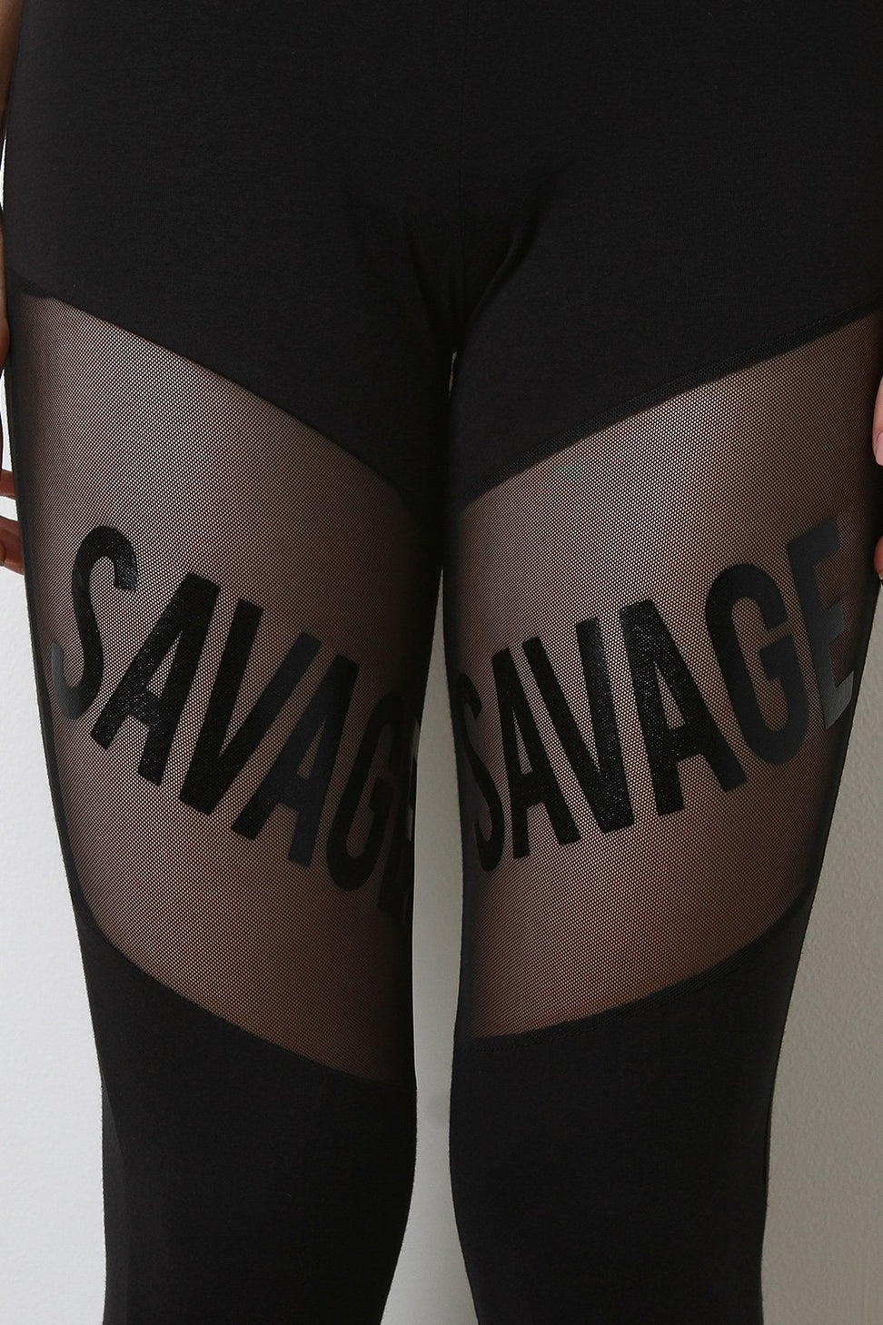 Savage Mesh Inset High Waisted Leggings