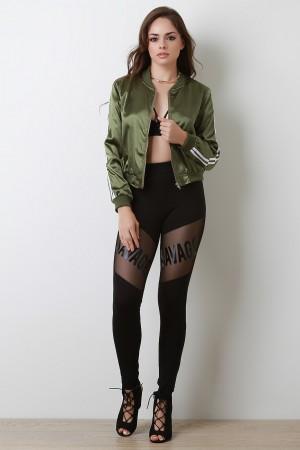 Savage Mesh Inset High Waisted Leggings