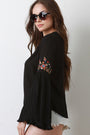 Pleated Bell Sleeves Boho Top