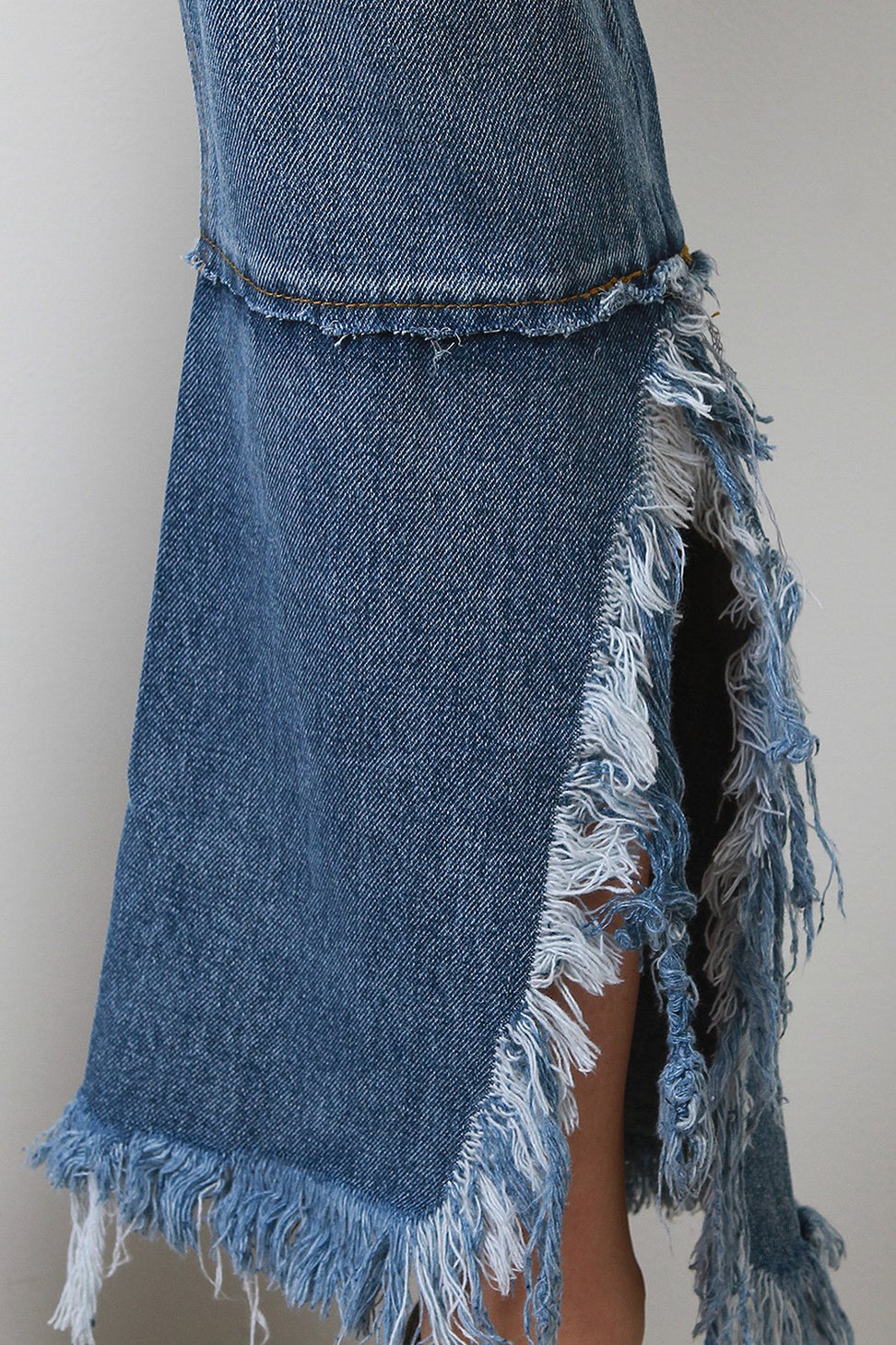 Distress Frayed Bell Bottom Denim Jeans - NoveltyOne