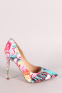 Liliana Floral Print Pointy Toe Stiletto Pump