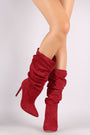 Liliana Suede Slouchy Pointy Toe Stiletto Boots - NoveltyOne